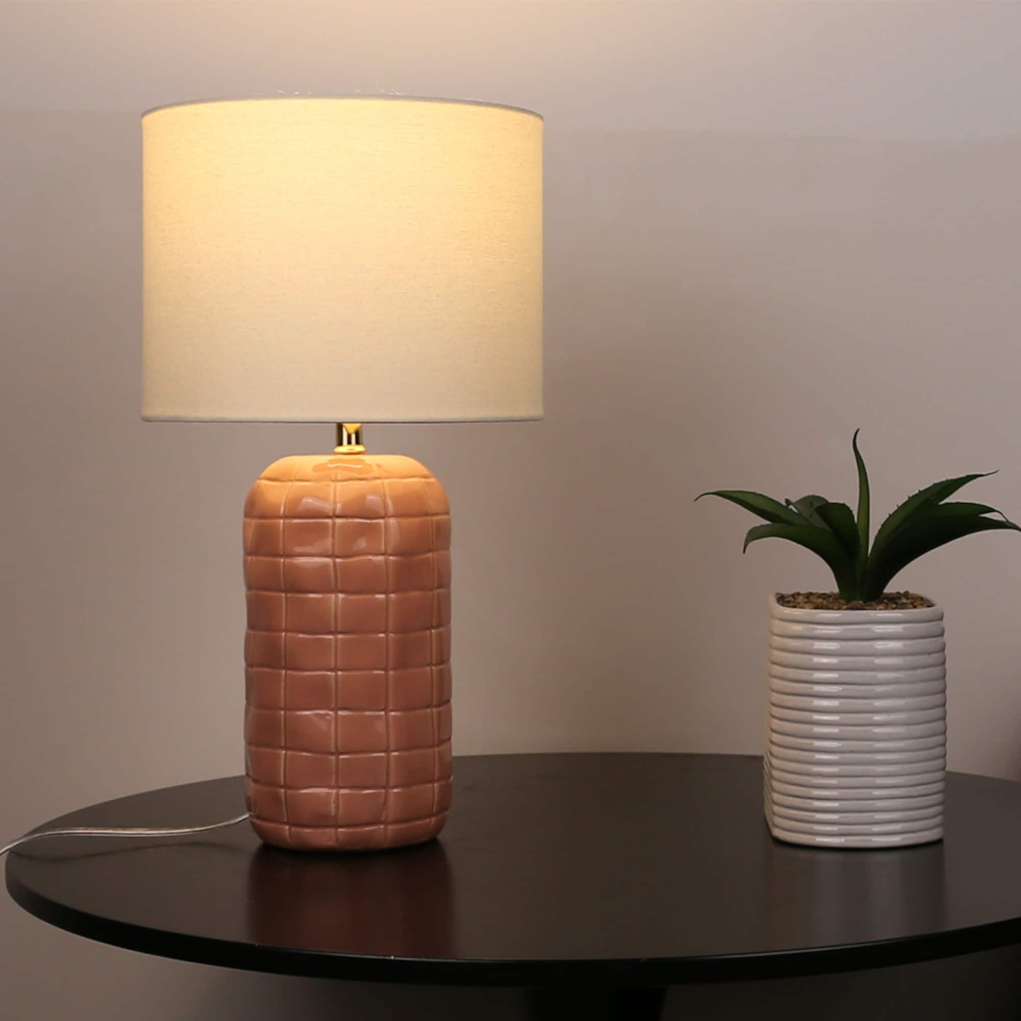 17" Dusty Terra Cotta Ceramic Tabletop Lamp by Ashland®